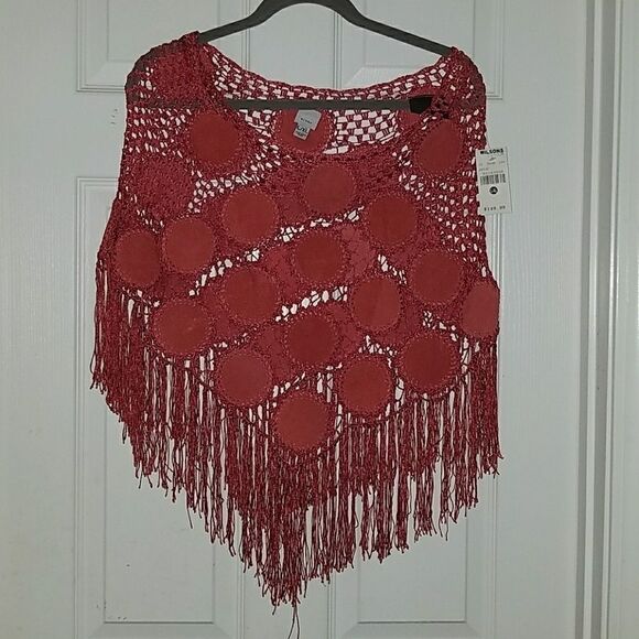 Wilson leather maxima tassel poncho  NWT Sz L/XL - Picture 1 of 4